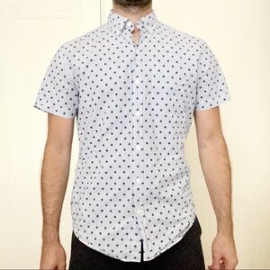 Bonobos Standard Fit Polka Dot Cotton Button Shirt Blue Men’s Size Small